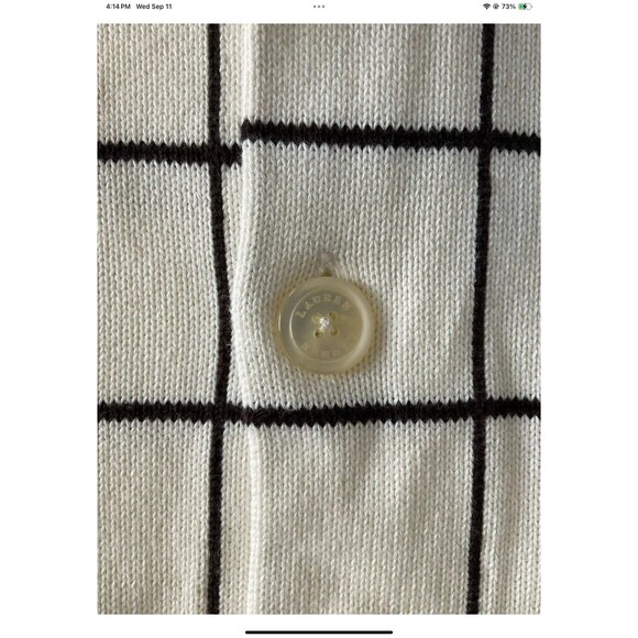 Lauren Ralph Lauren Window Pane Sweater/Cardigan Short Sleeves Women’s Sz XL - Picture 3 of 8